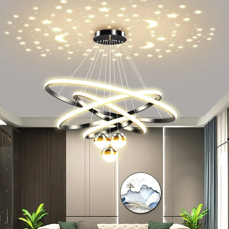 Stellar Glow: Modern LED Starry Sky Pendant Light