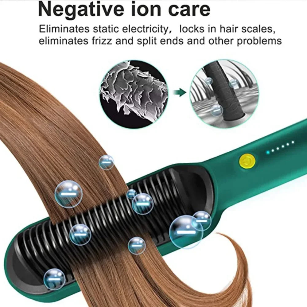 StyleGenie: 2-in-1 Electric Hair Straightener & Curling Brush