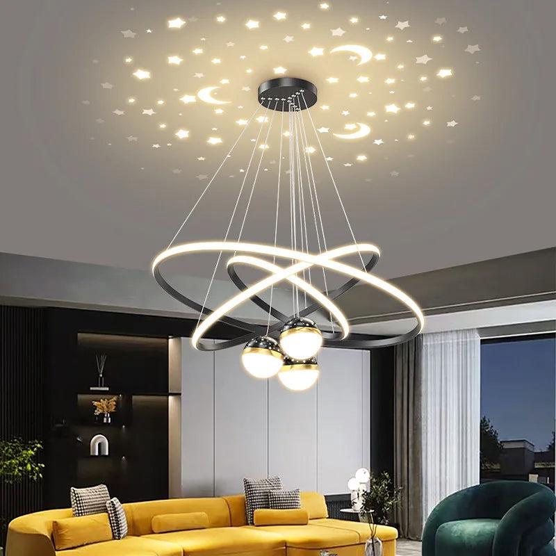 Stellar Glow: Modern LED Starry Sky Pendant Light