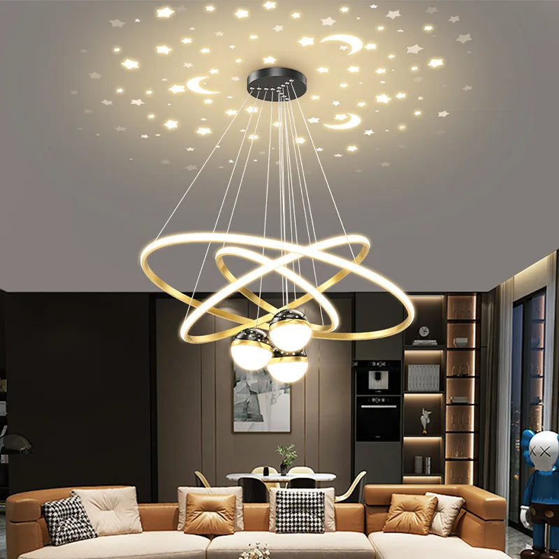 Stellar Glow: Modern LED Starry Sky Pendant Light
