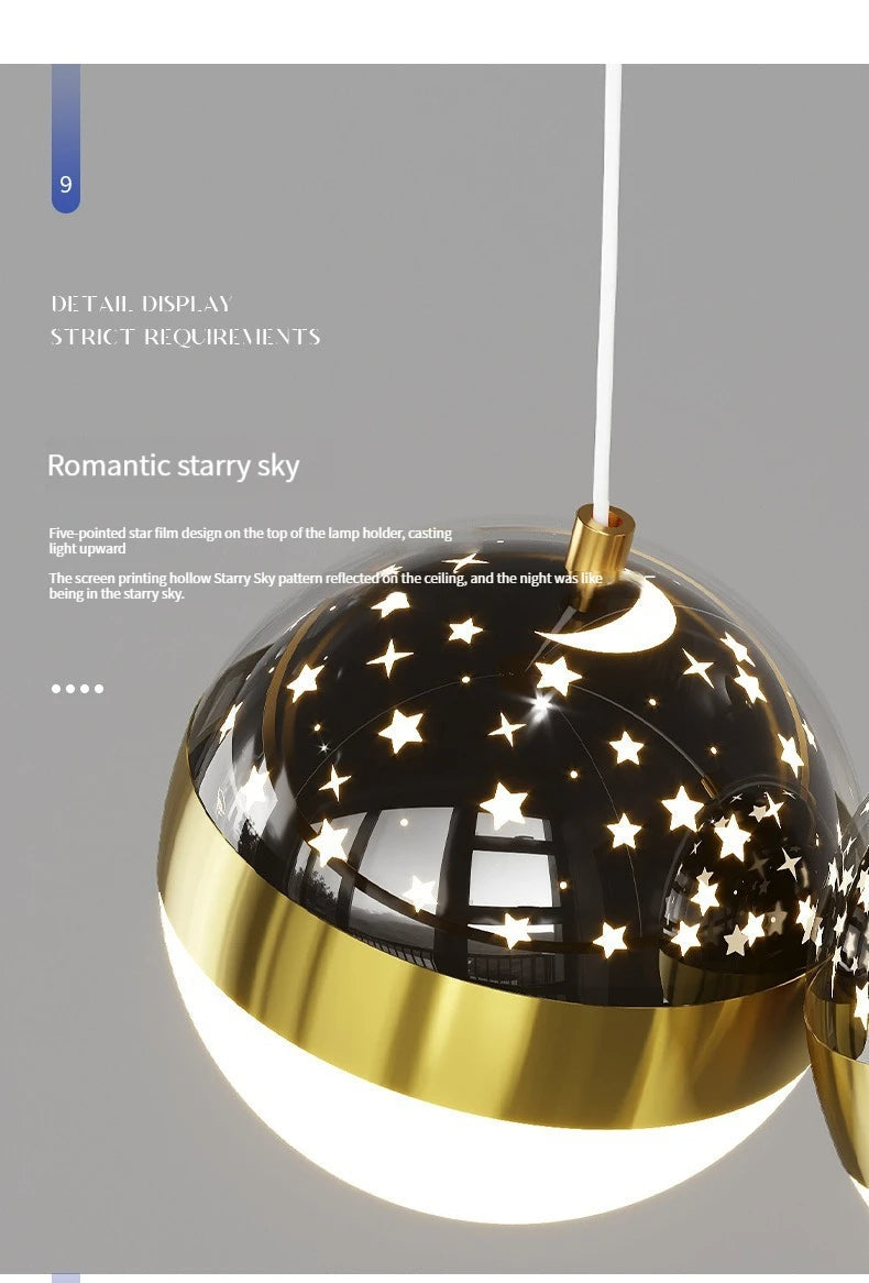 Stellar Glow: Modern LED Starry Sky Pendant Light