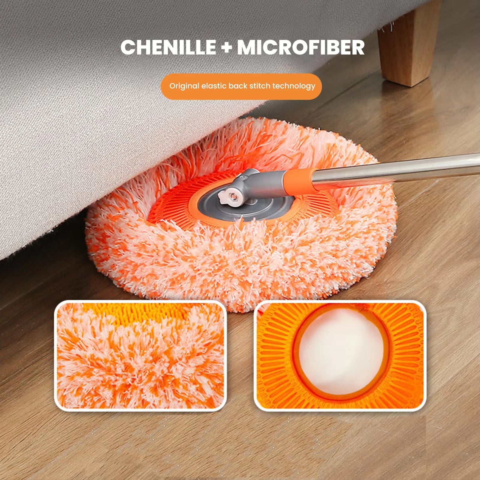 SpinShine: Adjustable Rotating Sunflower Mop