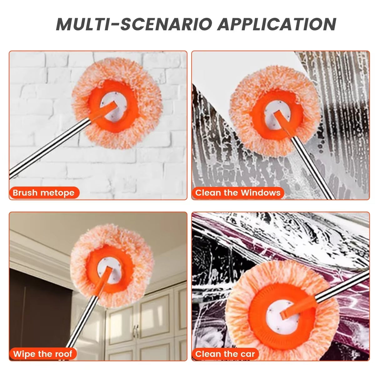 SpinShine: Adjustable Rotating Sunflower Mop